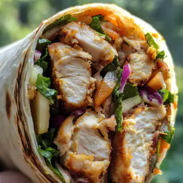 Chicken & Apple Slaw Wrap taken with iphone 15 pro max --iw 2 --ar 4:5 --v 6.1 --raw