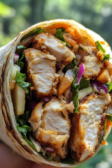 Chicken & Apple Slaw Wrap taken with iphone 15 pro max --iw 2 --ar 4:5 --v 6.1 --raw