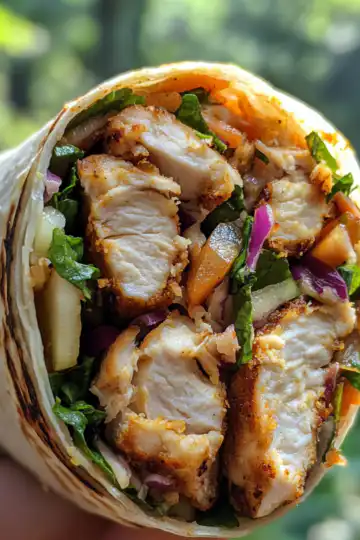 Chicken & Apple Slaw Wrap taken with iphone 15 pro max --iw 2 --ar 4:5 --v 6.1 --raw