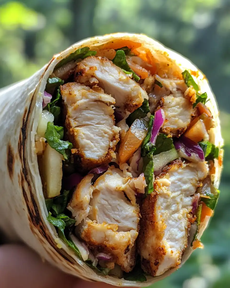 Fresh pressure cooker chicken apple slaw wrap