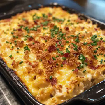 Chicken Bacon Crunch Casserole taken with iphone 15 pro max --iw 2 --ar 4:5 --v 6.1 --raw