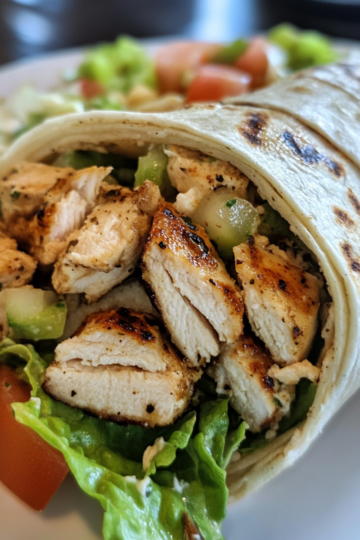 Chicken Caesar Salad Wrap taken with iphone 15 pro max --iw 2 --ar 4:5 --v 6.1 --raw