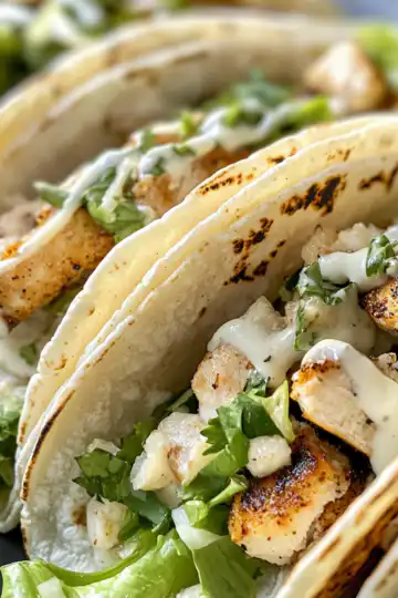 Chicken Caesar Smash Tacos taken with iphone 15 pro max --iw 2 --ar 4:5 --v 6.1 --raw