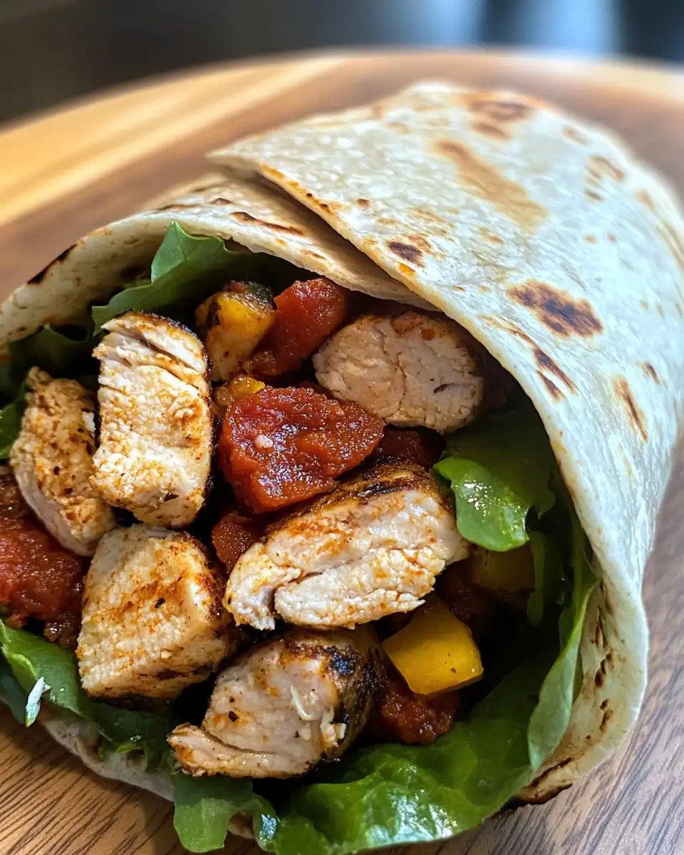 Final plated chicken chorizo wraps ready to serve