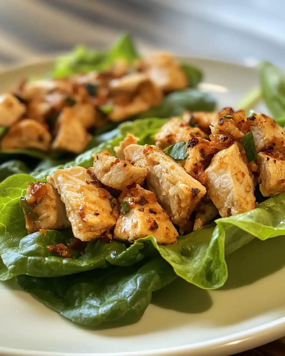 Ingredients for chicken lettuce wraps including hoisin, soy, onions, and water chestnuts