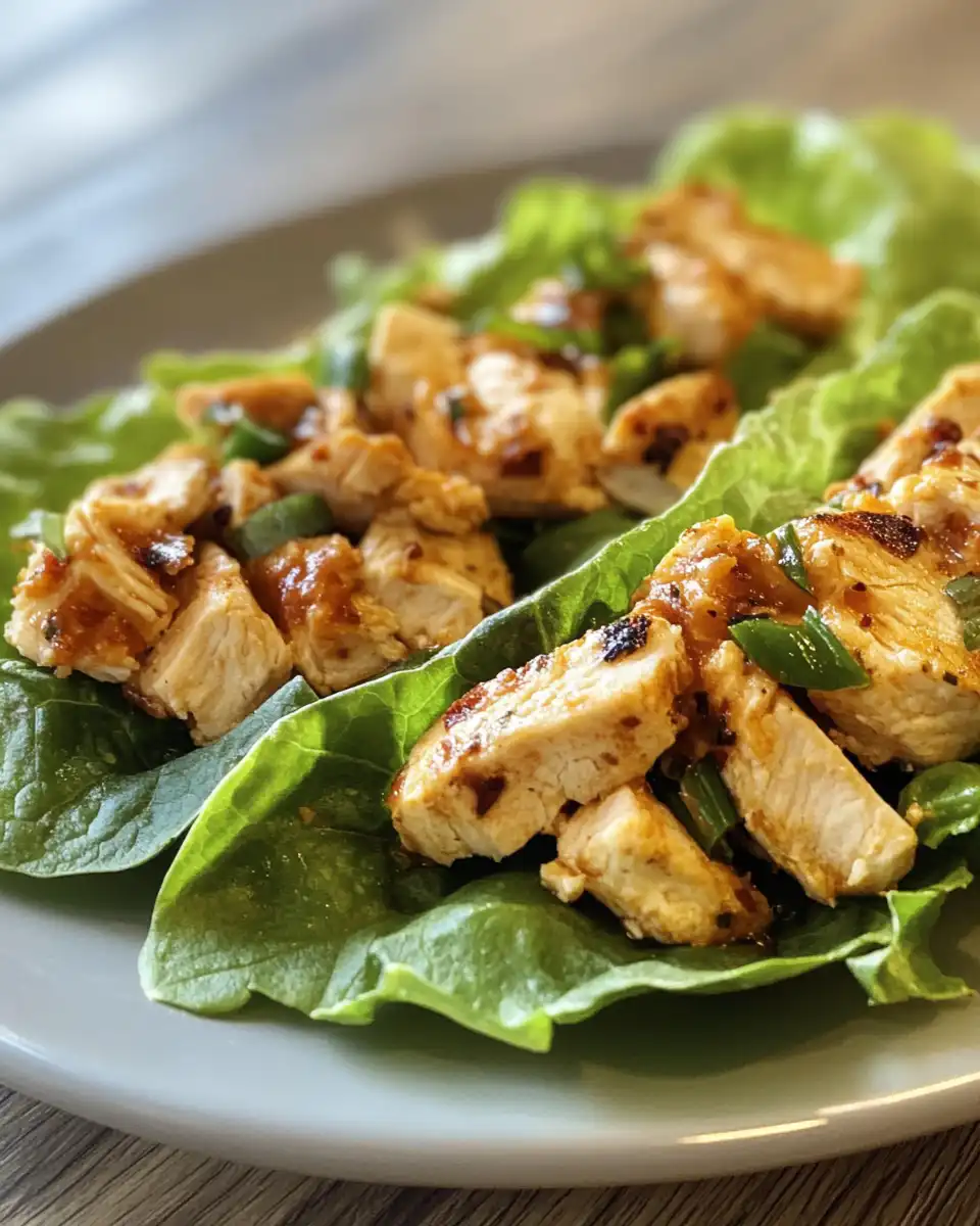 Final chicken lettuce wraps served and ready to eat