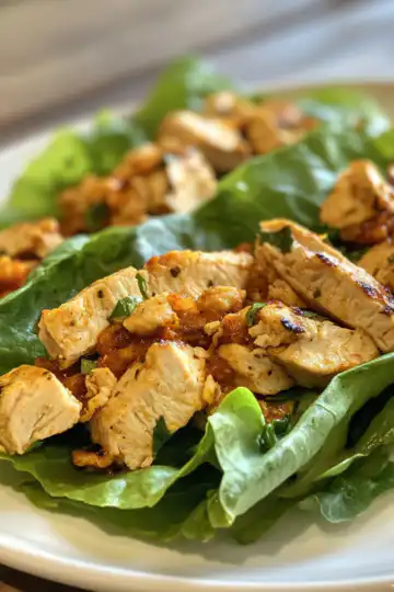 Chicken Lettuce Wrap taken with iphone 15 pro max --iw 2 --ar 4:5 --v 6.1 --raw