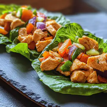 Chicken Lettuce Wraps taken with iphone 15 pro max --iw 2 --ar 4:5 --v 6.1 --raw