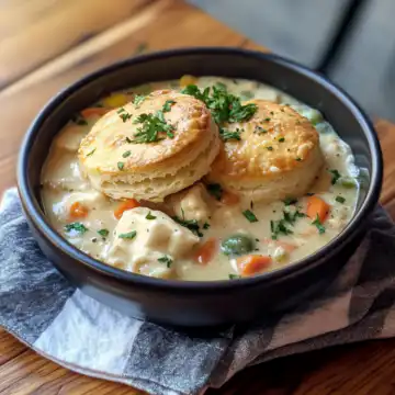 chicken pot pie with biscuits taken with iphone 15 pro max --iw 2 --ar 4:5 --v 6.1 --raw