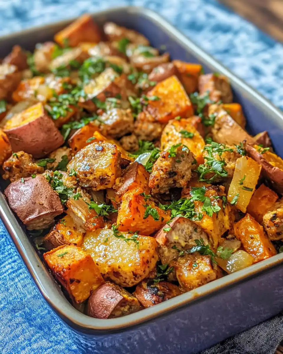 Pressure cooker meal anticipation with chicken sausage and sweet potatoes