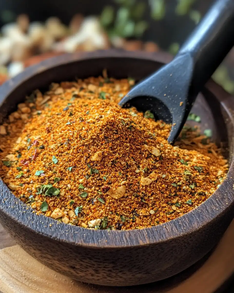 Close-up of taco chicken seasoning spices in bowl