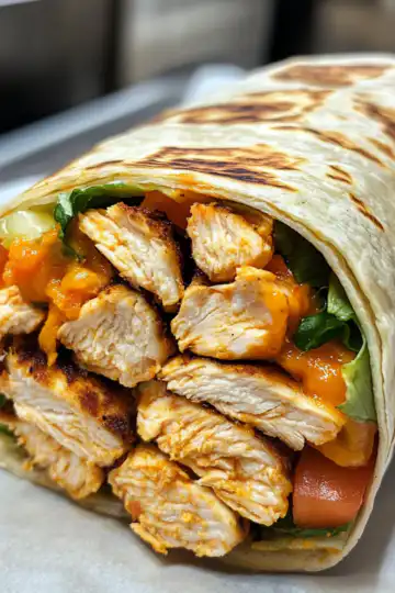 Chicken Tortilla Wrap taken with iphone 15 pro max --iw 2 --ar 4:5 --v 6.1 --raw