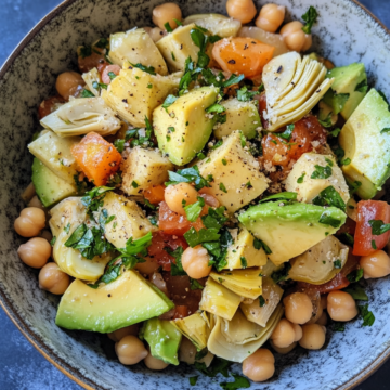 Chickpea, Artichoke & Avocado Salad With Apple taken with iphone 15 pro max --iw 2 --ar 4:5 --v 6.1 --raw