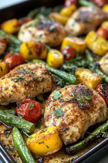 Chipotle Sheet Pan Chicken With Summer Vegetables taken with iphone 15 pro max --iw 2 --ar 4:5 --v 6.1 --raw