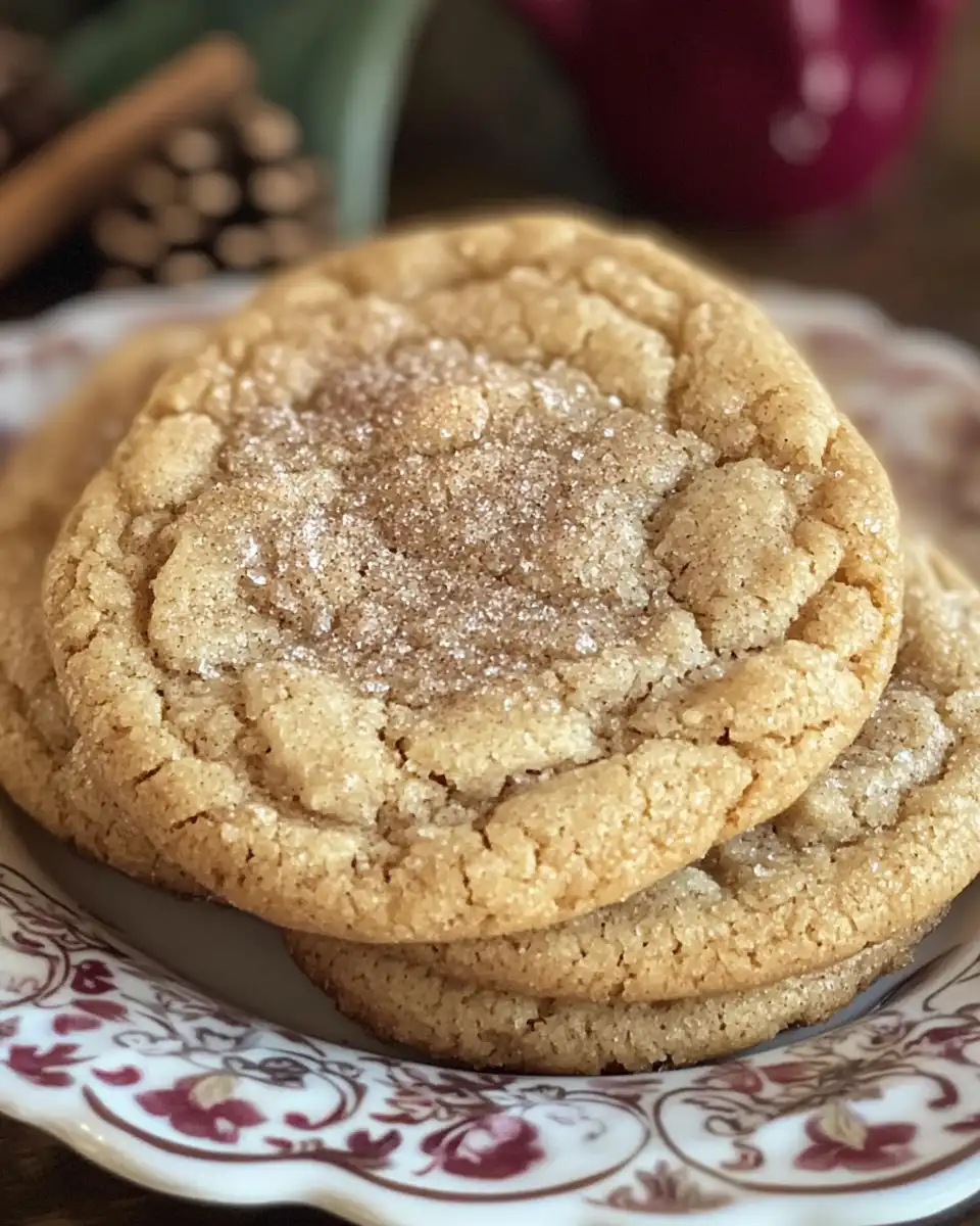 Finished cinnamon crinkle cookies cooling on a wire rack