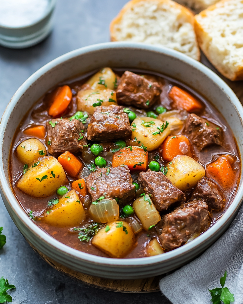 Classic beef stew pressure cooking locking in heat and steam