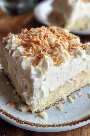Coconut Poke Cake Is The Best Dessert Of The Summer taken with iphone 15 pro max --iw 2 --ar 4:5 --v 6.1 --raw