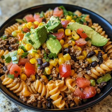 Cold Taco Pasta Salad taken with iphone 15 pro max --iw 2 --ar 4:5 --v 6.1 --raw