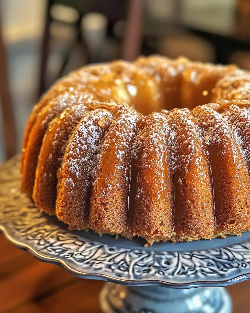 Freshly baked Apple Cider Bundt Cake just out of the pressure cooker
