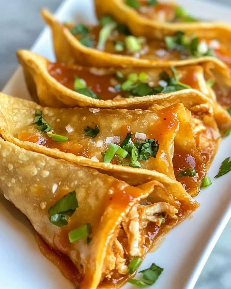 Ingredients for chicken wonton tacos mixed in bowl