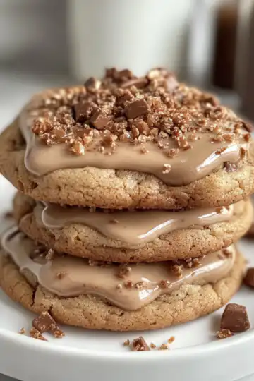 Copycat Biscoff Lava Cookies taken with iphone 15 pro max --iw 2 --ar 4:5 --v 6.1 --raw