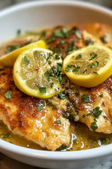 Copycat Cheesecake Factory Chicken Piccata taken with iphone 15 pro max --iw 2 --ar 4:5 --v 6.1 --raw