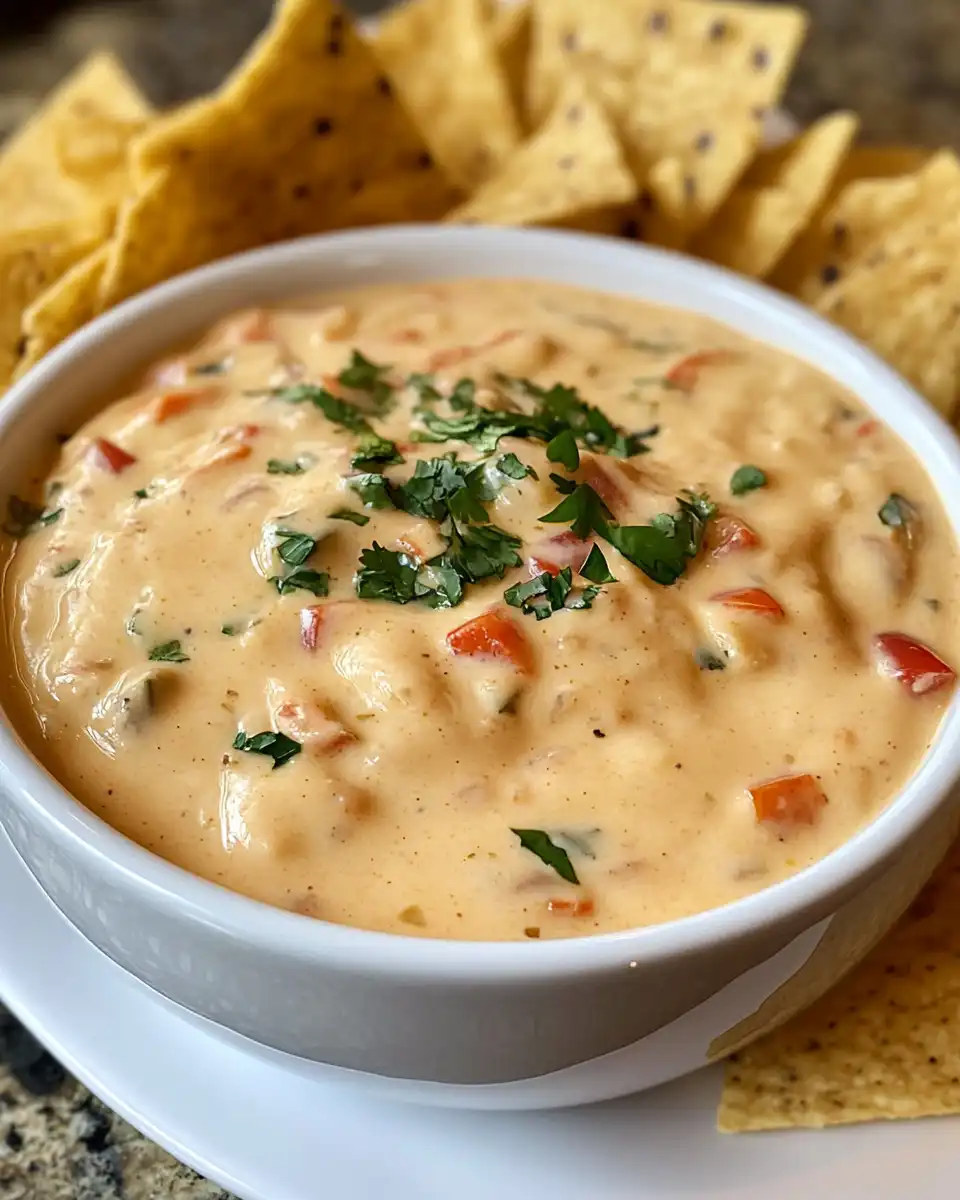 Mixing spices and cheese cubes in slow cooker for queso dip