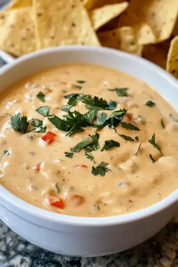 Copycat Chilis Queso Dip taken with iphone 15 pro max --iw 2 --ar 4:5 --v 6.1 --raw