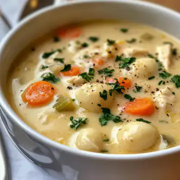 Copycat Olive Garden Chicken & Gnocchi Soup taken with iphone 15 pro max --iw 2 --ar 4:5 --v 6.1 --raw
