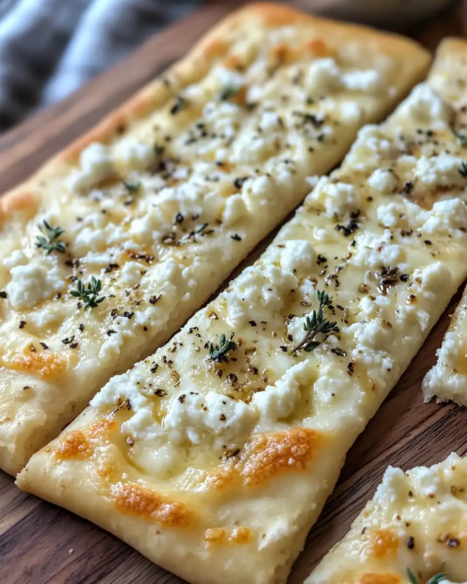 Golden crusted cottage cheese flatbread ready to serve