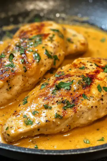 cowboy butter chicken quick pan seared chicken breast creamy taken with iphone 15 pro max --iw 2 --ar 4:5 --v 6.1 --raw