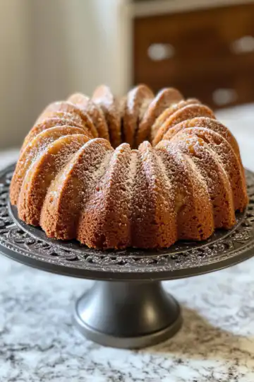 Cozy Moist Apple Cider Bundt Cake taken with iphone 15 pro max --iw 2 --ar 4:5 --v 6.1 --raw