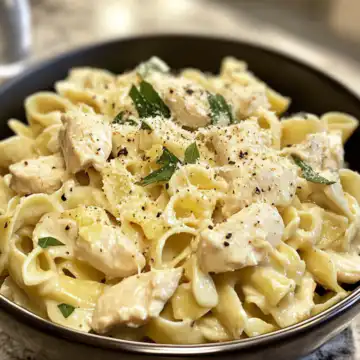 Creamy Boursin Chicken Pasta With Spring Veggies taken with iphone 15 pro max --iw 2 --ar 4:5 --v 6.1 --raw