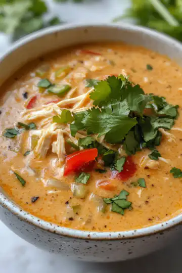Creamy Chicken Enchilada Soup taken with iphone 15 pro max --iw 2 --ar 4:5 --v 6.1 --raw