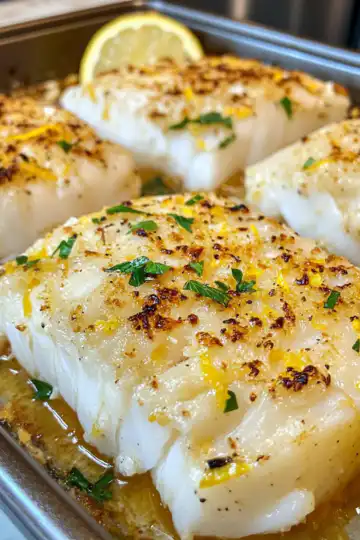 creamy coconut lemon baked cod taken with iphone 15 pro max --iw 2 --ar 4:5 --v 6.1 --raw