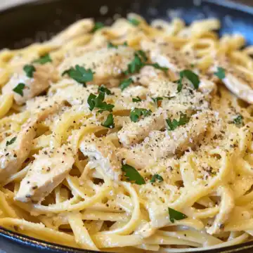 creamy garlic parmesan chicken pasta onepot 30 minutes taken with iphone 15 pro max --iw 2 --ar 4:5 --v 6.1 --raw