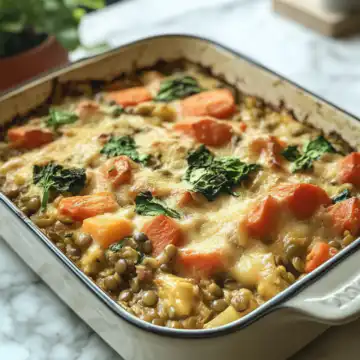 Creamy Lentil And Vegetable Bake taken with iphone 15 pro max --iw 2 --ar 4:5 --v 6.1 --raw