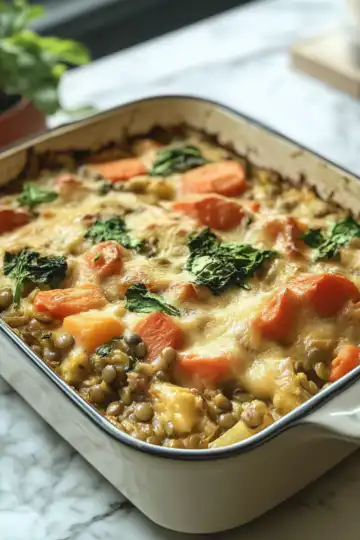 Creamy Lentil And Vegetable Bake taken with iphone 15 pro max --iw 2 --ar 4:5 --v 6.1 --raw