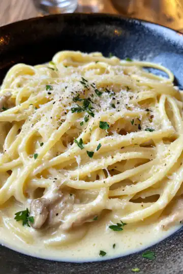 creamy linguine taken with iphone 15 pro max --iw 2 --ar 4:5 --v 6.1 --raw