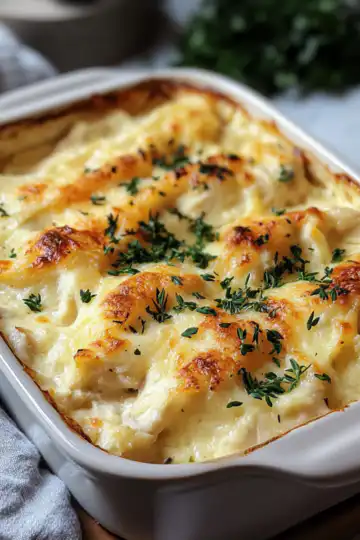 creamy low carb chicken casserole no noodle comfort taken with iphone 15 pro max --iw 2 --ar 4:5 --v 6.1 --raw