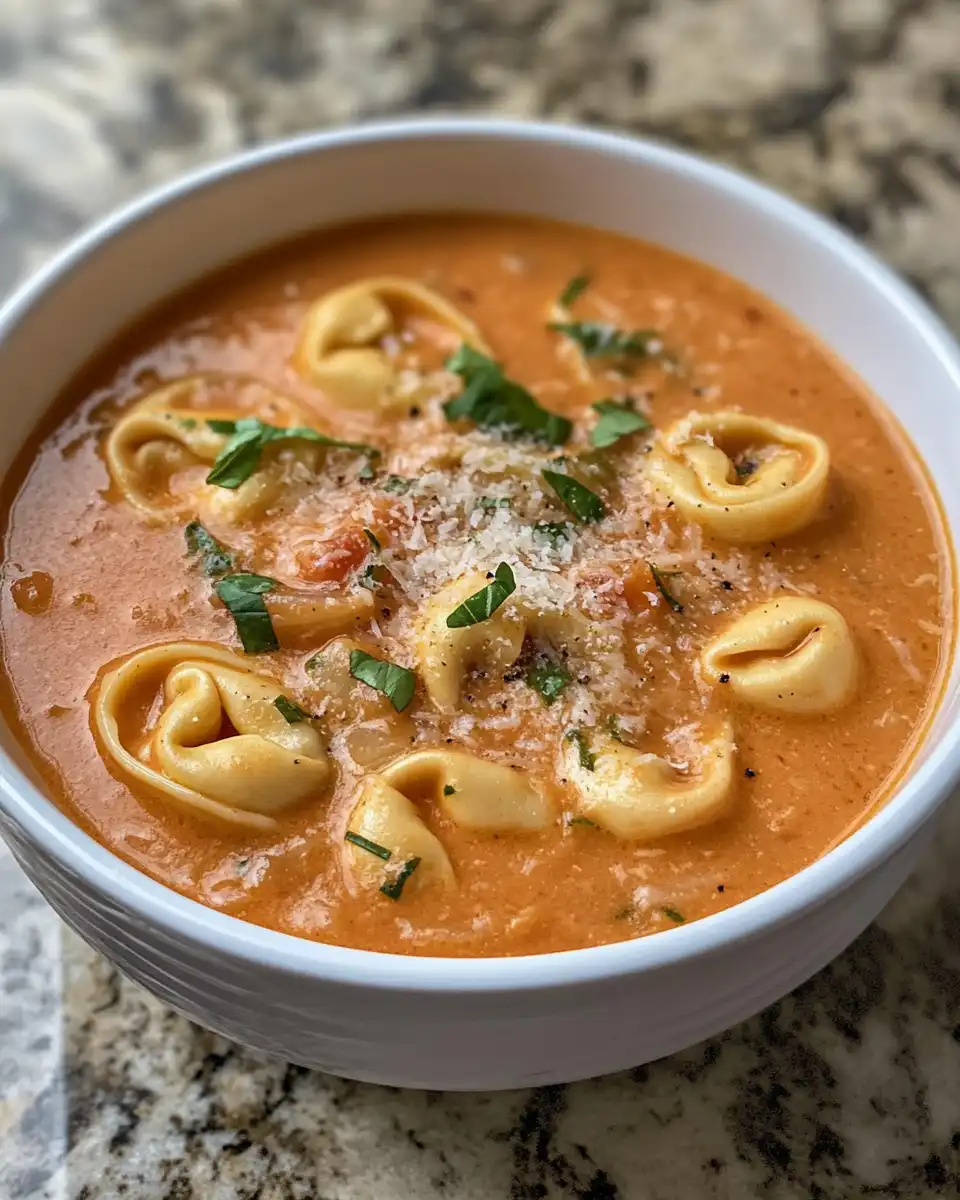 Ingredients including olive oil, butter, onion, garlic, and spices preparing the creamy tortellini soup