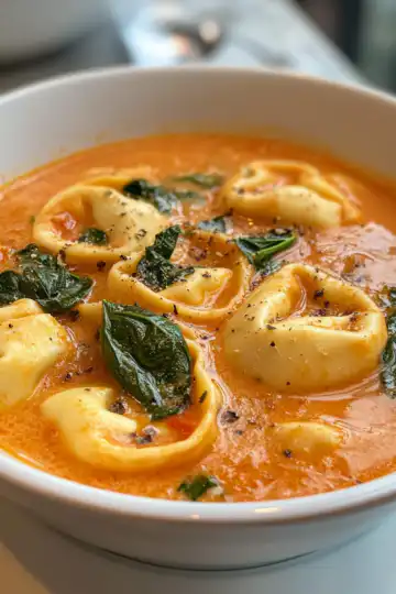 creamy tomato tortellini soup taken with iphone 15 pro max --iw 2 --ar 4:5 --v 6.1 --raw