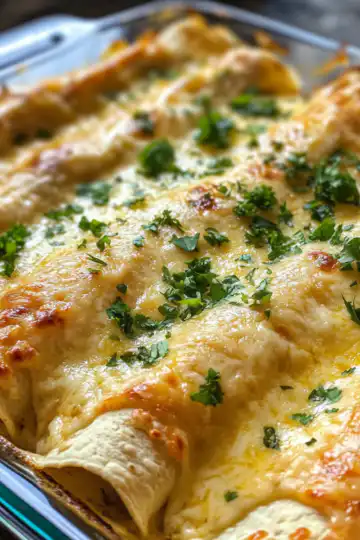 creamy white chicken enchiladas quick easy dinner recipe taken with iphone 15 pro max --iw 2 --ar 4:5 --v 6.1 --raw