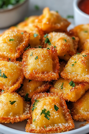 Crispy Air Fryer Million Dollar Ravioli Bites taken with iphone 15 pro max --iw 2 --ar 4:5 --v 6.1 --raw