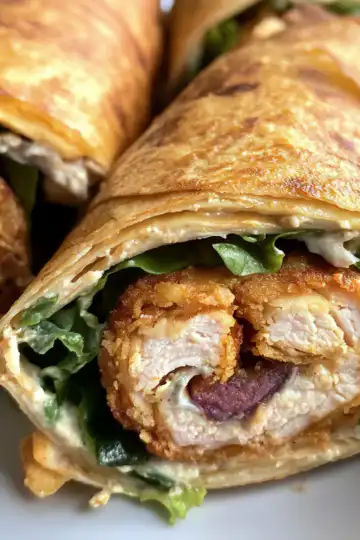 Crispy Cordon Bleu Chicken Wraps! taken with iphone 15 pro max --iw 2 --ar 4:5 --v 6.1 --raw