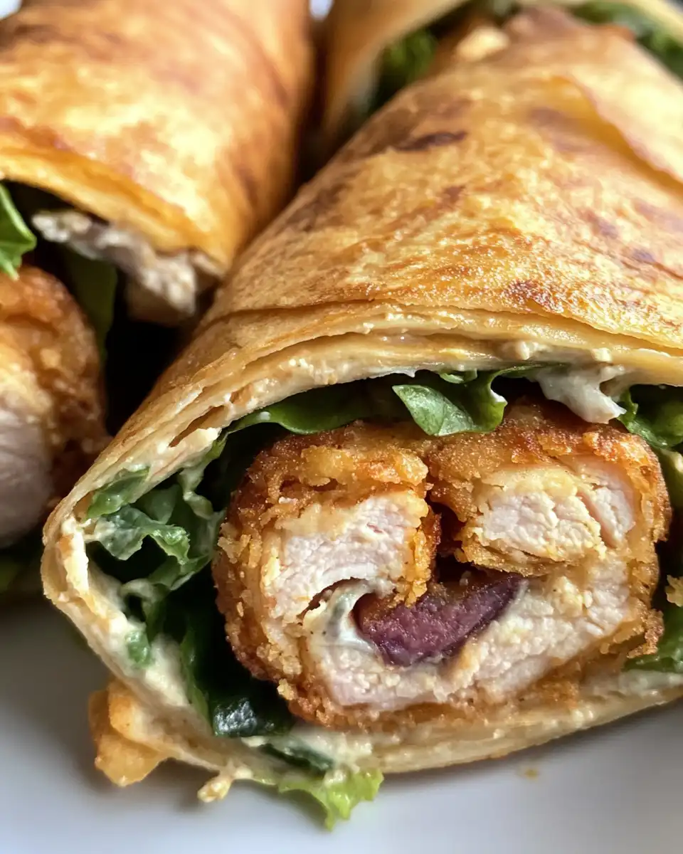 Crispy Cordon Bleu chicken wraps fresh from oven with melted Swiss cheese