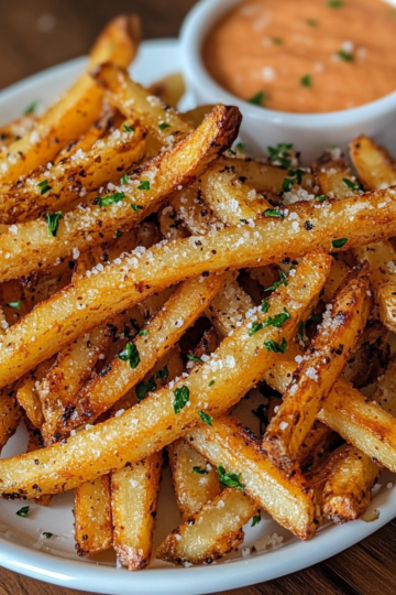 crispy garlic parmesan air fryer fries taken with iphone 15 pro max --iw 2 --ar 4:5 --v 6.1 --raw