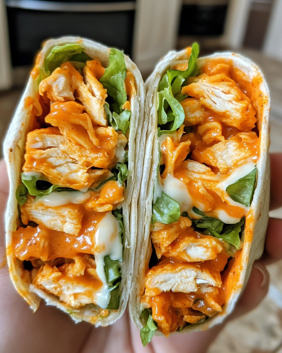 Ingredients laid out for vegan soy curl buffalo wraps including lettuce, carrot, avocado and sauce