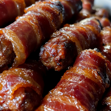 Crock Pot Bacon Wrapped Little Smokies taken with iphone 15 pro max --iw 2 --ar 4:5 --v 6.1 --raw