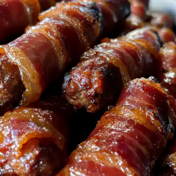 Crock Pot Bacon Wrapped Little Smokies taken with iphone 15 pro max --iw 2 --ar 4:5 --v 6.1 --raw